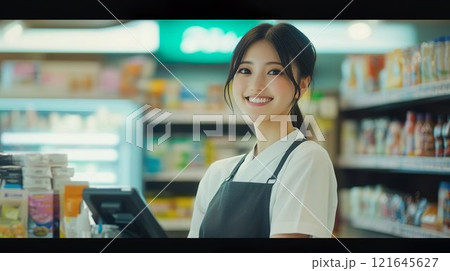 スーパー売り場の店員イメージ01 121645627