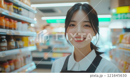 スーパー売り場の店員イメージ02 121645630