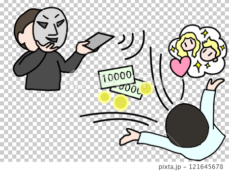 国際ロマンス詐欺に引っかかって送金する人 121645678