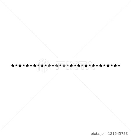 Star divider border frame horizontal line vector shape icon for decorative vintage doodle element for design in vector illustration 121645728