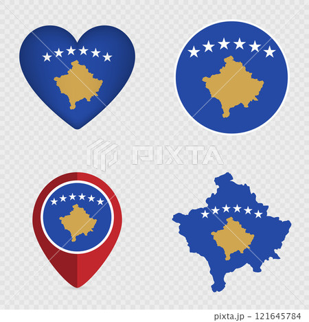 Kosovo Flag Icons Pack. Vector illustration. 121645784
