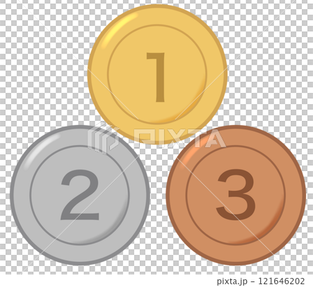 Simple gold, silver and copper coin set (with numbers) Simple gold, silver and copper coin set (with numbers) 121646202
