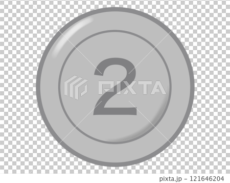Simple silver coin (with numbers) Simple silver coin (with numbers) 121646204