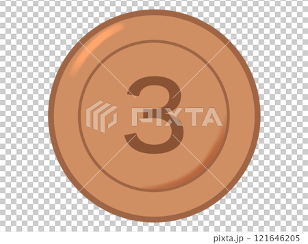 Simple copper coin (with numbers) 121646205