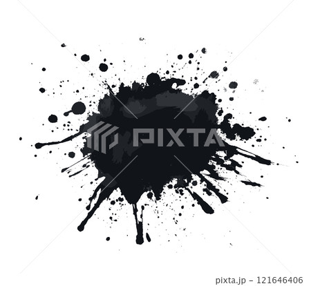 Abstract Black Ink Splash Isolated on White Background Abstract Black Ink Splash Isolated on White Background 121646406