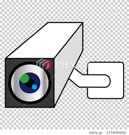 シンプルな防犯カメラのイラスト　白バック 121646688