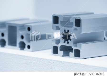Close up scene the profile extrusion manufacturing concept. 121646915