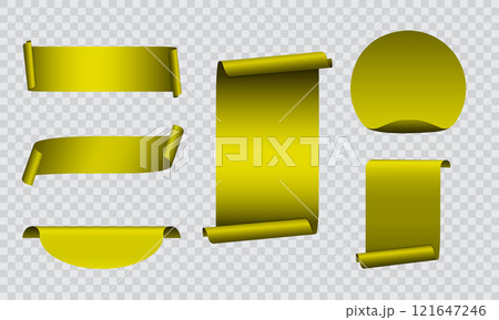 Yellow banner label blank set collection on dark grey checkered background vector Yellow banner label blank set collection on dark grey checkered background vector 121647246