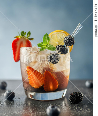 Vibrant Berry Cocktail Refreshment Delight 121647314