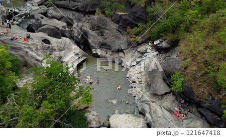 people bathing in vale da lua in chapada dos veadeiros 121647418