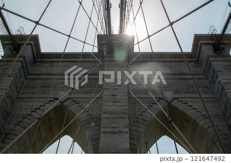 Brooklyn Bridge, Manhattan streets reportage photography of New York City, modern cityscape, Manhattan, NYC, NY, USA Brooklyn Bridge, Manhattan streets reportage photography of New York City, modern cityscape, Manhattan, NYC, NY, USA 121647492