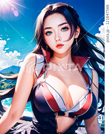 コスプレ　レイヤー　イベント　レースクィーン　コスチューム  [AI生成画像] 121647566