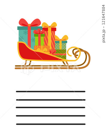 Simple Christmas and New Year card with holiday symbols and space for inscription Simple Christmas and New Year card with holiday symbols and space for inscription 121647884