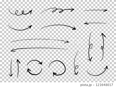 向量筆手繪箭頭設定黑白 向量筆手繪箭頭設定黑白 121648017