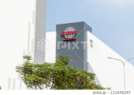 Taiwan Semiconductor Manufacturing Company (TSMC) plant in Tainan Science Park, Taiwan, TSMC is the world's largest dedicated independent semiconductor foundry. 121648297