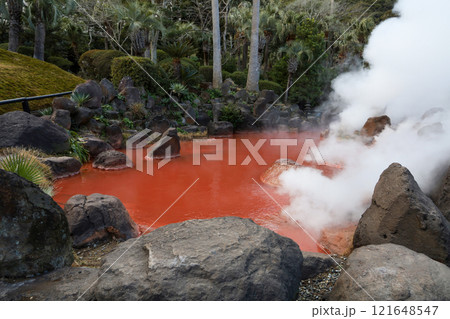 Chinoike-Jigoku hot water in beppu at japan 121648547