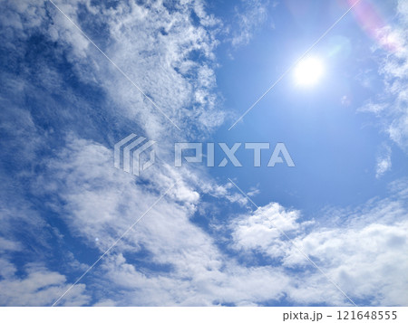 Bright Sunny Sky with Scattered Clouds Bright Sunny Sky with Scattered Clouds 121648555