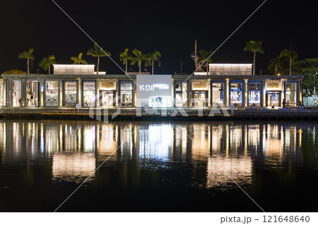 Night view of the Kaohsiung Port Depot No8 (KD8) building in Kaohsiung, Taiwan. Night view of the Kaohsiung Port Depot No8 (KD8) building in Kaohsiung, Taiwan. 121648640