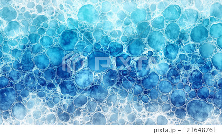 Abstract blue bubble pattern, water-themed design for backgrounds 121648761