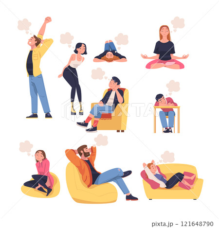 People Character Dreaming Imagining and Fantasizing Having Spontaneous Thought Vector Set People Character Dreaming Imagining and Fantasizing Having Spontaneous Thought Vector Set 121648790