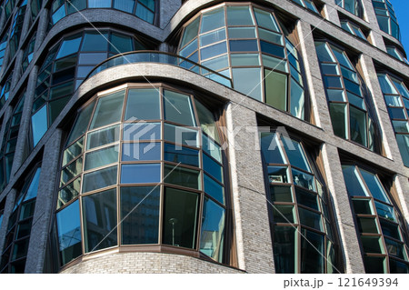 famous unusual buildings in The High Line Park in New York City, urban street photography, modern architecture, Manhattan, NYC, NY, USA 121649394