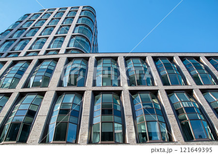 famous unusual buildings in The High Line Park in New York City, urban street photography, modern architecture, Manhattan, NYC, NY, USA 121649395