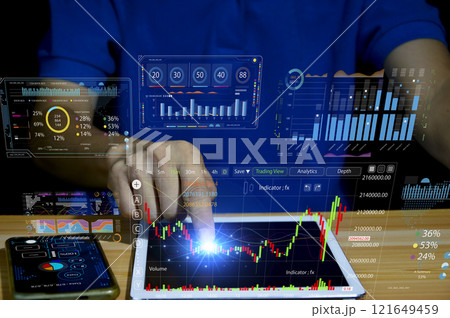 investment, graph, finance, loss, financial, buy, sell, price, risk, trader. touching smartphone for check my position of investment to take benefit or cut loss. graph is growth up. risk and loss. investment, graph, finance, loss, financial, buy, sell, price, risk, trader. touching smartphone for check my position of investment to take benefit or cut loss. graph is growth up. risk and loss. 121649459
