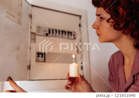 Electric meter failure. Blackout, no electricity Electric meter failure. Blackout, no electricity 121651040