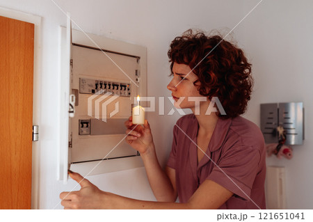 Electric meter failure. Blackout, no electricity Electric meter failure. Blackout, no electricity 121651041