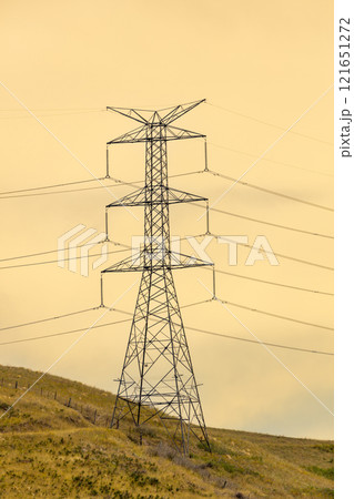 A large steel structure supporting the electricity network A large steel structure supporting the electricity network 121651272