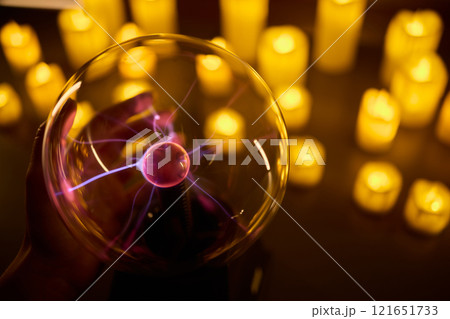 Experience the enchanting Mystical Energy created with Candlelight and illuminated by a Plasma Ball 121651733
