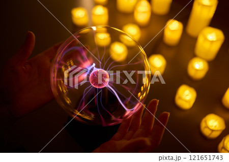 Experience the enchanting Mystical Energy created with Candlelight and illuminated by a Plasma Ball 121651743