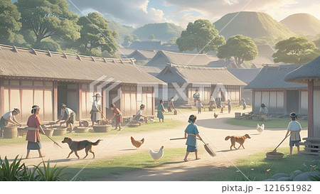 日本の昔の村 121651982