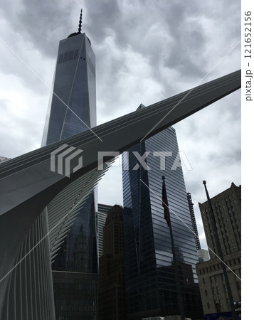 New York historical building facades, skyscrapers Manhattan, Art Deco architecture, Historical architectural gems New York, old historical building facades in NY, USA 121652156