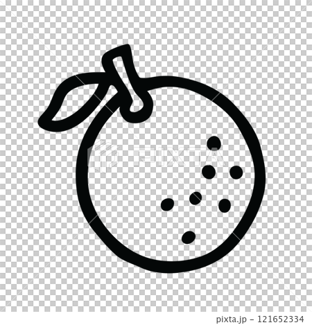 Citrus orange or lemon doodle icon hand drawn with black line in freehand style Citrus orange or lemon doodle icon hand drawn with black line in freehand style 121652334