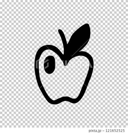 Apple doodle icon hand drawn with black line in freehand style 121652525