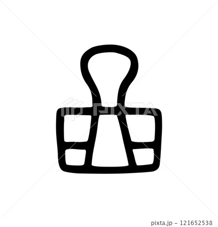 Doodle Binder Clip icon hand drawn with black line in freehand style Doodle Binder Clip icon hand drawn with black line in freehand style 121652538