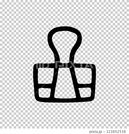 Doodle Binder Clip icon hand drawn with black line in freehand style Doodle Binder Clip icon hand drawn with black line in freehand style 121652538