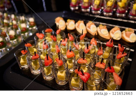 Elegant Canap Display at a Catering Event 121652663