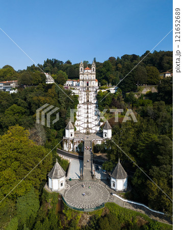 Sanctuary of Bom Jesus do Monte. Braga, Portugal. Aerial View Sanctuary of Bom Jesus do Monte. Braga, Portugal. Aerial View 121652689