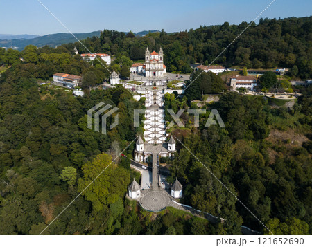 Sanctuary of Bom Jesus do Monte. Braga, Portugal. Aerial View Sanctuary of Bom Jesus do Monte. Braga, Portugal. Aerial View 121652690