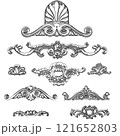 Greek vector shape, stucco decoration, cartouche 121652803