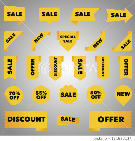 Collection of yellow labels for sale 121653134