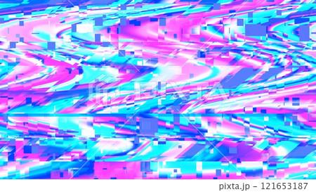 グリッチ・バグ・デジタルノイズ4K背景3 121653187