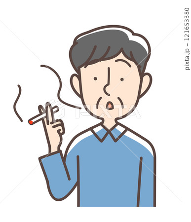 たばこを吸う男性 たばこを吸う男性 121653380