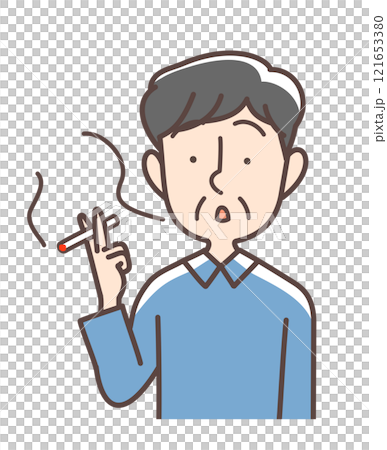 たばこを吸う男性 たばこを吸う男性 121653380