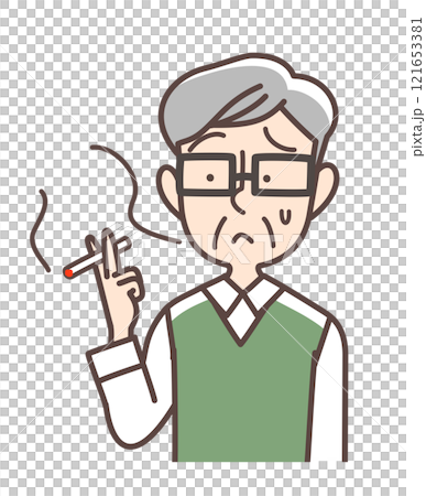 たばこをやめたいおじいさん たばこをやめたいおじいさん 121653381