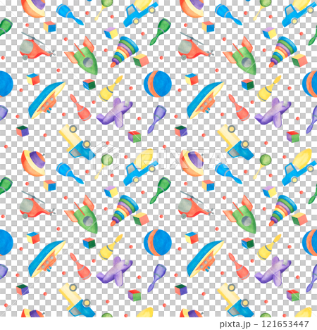 Beautiful toy, great pattern for any purposes. Watercolor illustration. White color background. Abstract art background Beautiful toy, great pattern for any purposes. Watercolor illustration. White color background. Abstract art background 121653447