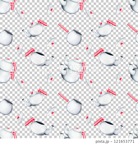 Teapot. Watercolor pattern on an isolated background. Can be used for your design cards, posters, prints 121653771