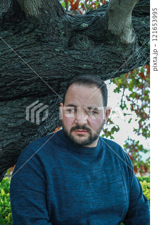 Man Feeling Fear For Something Coming  121653995